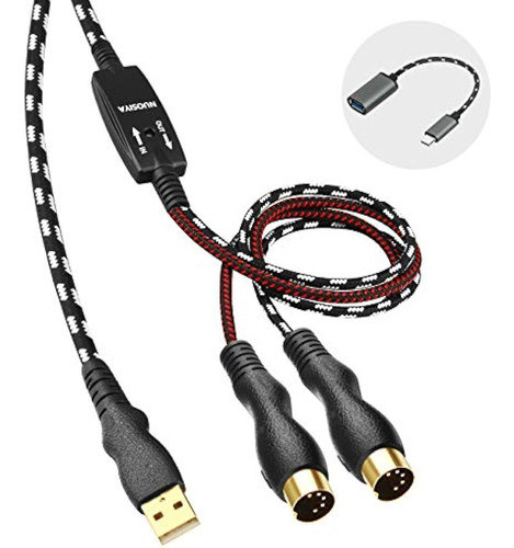 Cable Midi, Cable De Interfaz Midi A Usb Nuosiya De 4.5 Pies 0