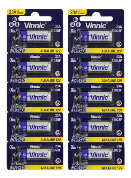 10 X Pilas A23 Vinnic 12v Alcalina Alarmas Control Remoto 0