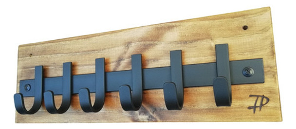 Porta Llaves Rustico Estilo Industrial En Hierro Y Madera 0