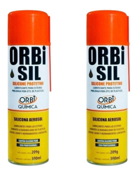 2 Silicones Spray Orbi Sil 300 Ml Silicone Protetivo Carro 0