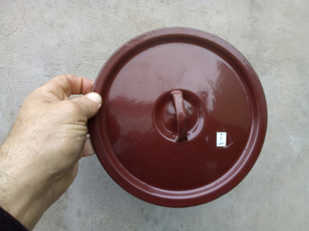 1/2i-antigua Tapa Para Olla Enlozada Marron 22cm Diametro 0