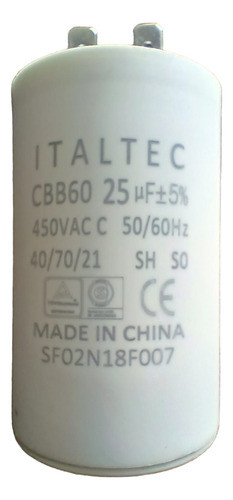 Capacitor De Marcha De 25 Micro Faradios 0