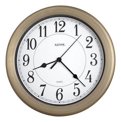 Reloj De Pared Resistente Al Agua De Metal Cepillado Justime 0