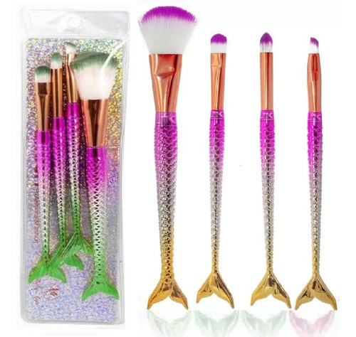 06 Kit De Pincéis De Maquiagem Sereia Em Atacado 0