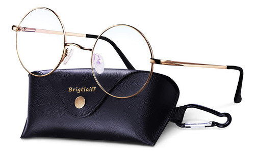 Brigtlaiff Gafas Redondas De Bloqueo De Luz Azul Para Hombre 0