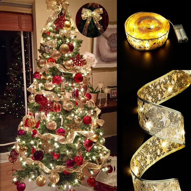 Adornos Navideños Para Arbol Guirnalda Cinta Con Luces 0