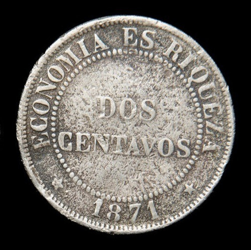 Chile 2 Centavos 1871 Regular Km 147 0