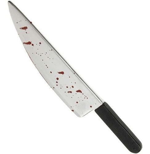 Cuchillo Con Sangre Plástico Accesorio Cotillón Disfraz 0