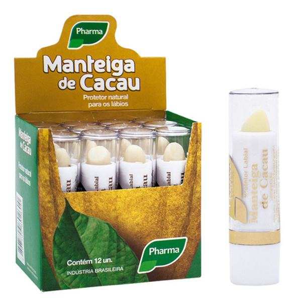 Kit Com 12 Protetor Labial Manteiga De Cacau Bastão Pharma 0