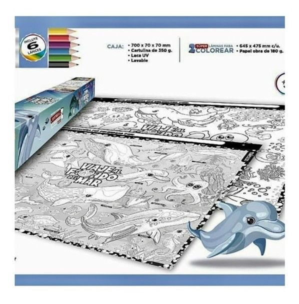 Viaje Al Fondo Del Mar Super Lamina Para Pintar Uniesco 5512 0