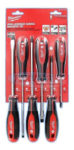 Kit Destornillador X6 Milwaukee Philips Plano 48-22-2706 0