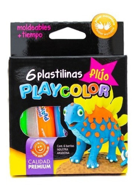 Plastilinas  Playcolor 6 Colores Fluo X 5 Cajas 0