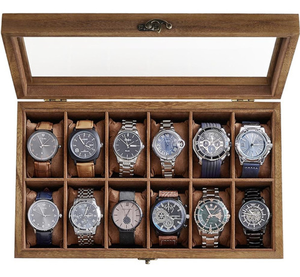 ~ Especial? Songmics Caja De Reloj De Madera De 12 Ranuras - 0 ~ Especial? Songmics Caja De Reloj De Madera De 12 Ranuras - 0