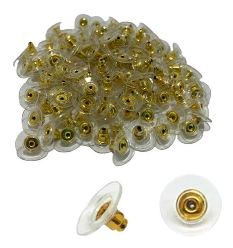 50 Tarracha Brinco Sutiã Orelha Macia Silicone Ouro/dourada 0
