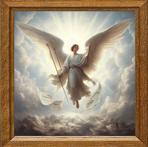 Cuadro De Arte Digital Arcángel Rafael 50x50cm Pieza Única 0