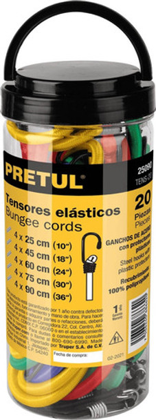 Juego 20 Pulpos Elásticos 25cm A 90cm Pretul Resistentes 0