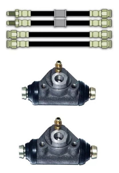Kit X2 Cilindros De Freno + 4 Flexibles De Fiat  Duna - Uno 0