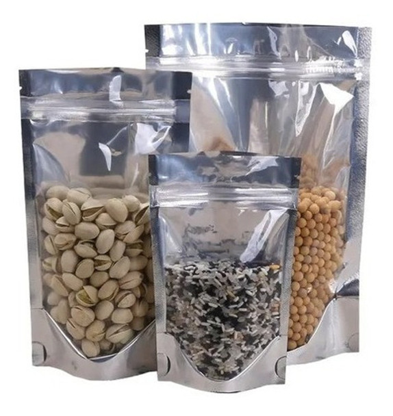 Saco Stand Up Pouch Metalizado Zip C/visor 16x26x4 C/ 50 Uni 0