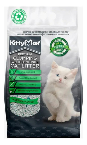 Arena Sanitaria Gato Kitty Max Aglomerante Aloe Vera 20 L 0