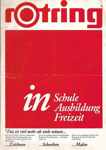 Catalogo Rotring - En Aleman - Año 1987 0