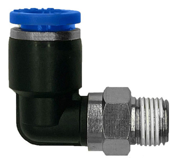 Conector Codo Neumático Rosca 1/4 - Tubo 4mm X1u 0