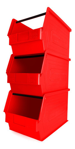 Kit De 3 Gavetas Plásticas Apilables 3plz 35/30x20x20cm 0