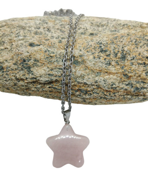 Estrella Cuarzo Rosa Gemas 45 Cm. Relajación Y Amor 0