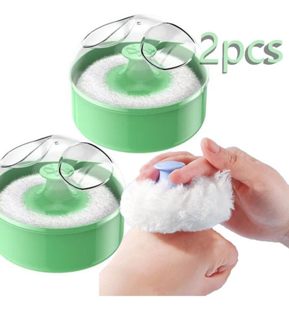 2pcs Baby Powder Sumo Verde, Caso Compacto Com Alça 0 2pcs Baby Powder Sumo Verde, Caso Compacto Com Alça 0