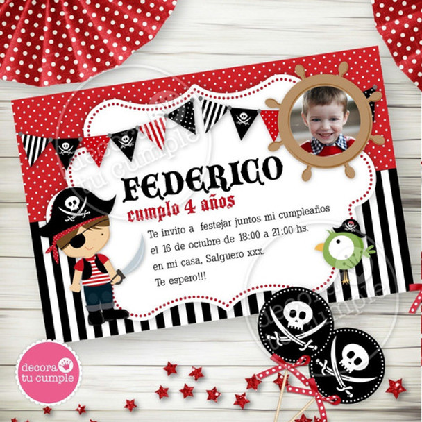 Kit Imprimible Piratas Decoración Fiestas Cumpleaños Varón 0