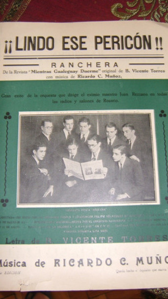 Antigua Partitura Para Piano Serie 6.26 Lindo Ese Pericon 0