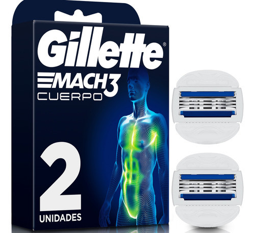 Repuesto Máquina De Afeitar Mach 3 Cuerpo Gillette 2 Un. 0