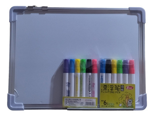 Pizarra Imantada Blanca 30 X 40 Cm + Marcadores De Colores 0