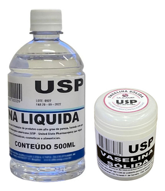 Kit Vaselina Solida Liquida Farmacêutica Usp Pura Sem Cheiro 0