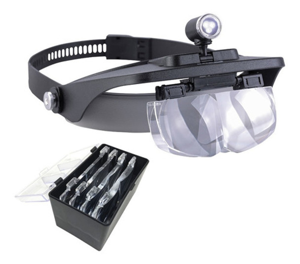Lupa Binocular Galileo Manos Libres Triple Luz Led Lv7470 0