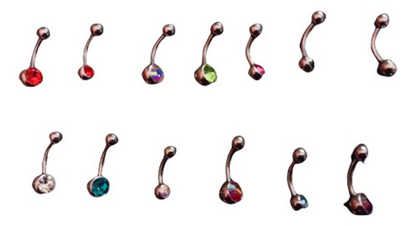 Piercing De Ombligo - Variedad De Colores 0 Piercing De Ombligo - Variedad De Colores 0
