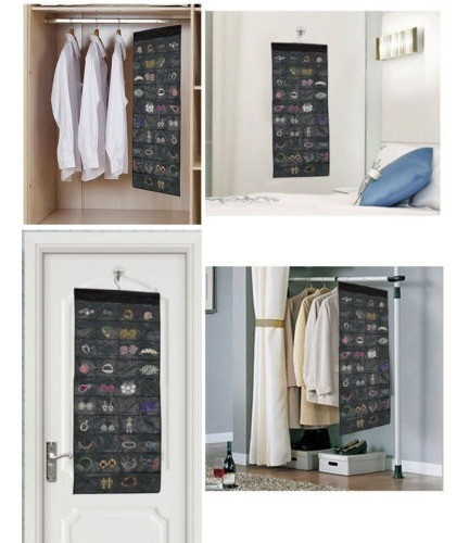 Organizador Colgante Con 80 Bolsillos Color Negro 0
