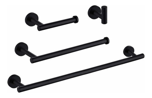 Set De 4 Accesorios Para Baño Negro Mate Kes -1igqqqh0 0