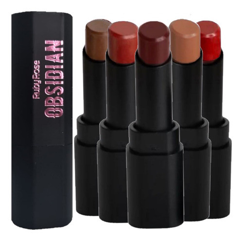 6 Batom Obsidian Cream Satin Hb7000 Ruby Rose Atacado Sj 0