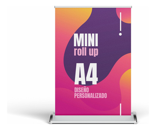 Mini Roll Up A4 De Escritorio Con Banner Personalizado 0