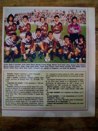 Recorte Platense Temporada 91/ 92 0