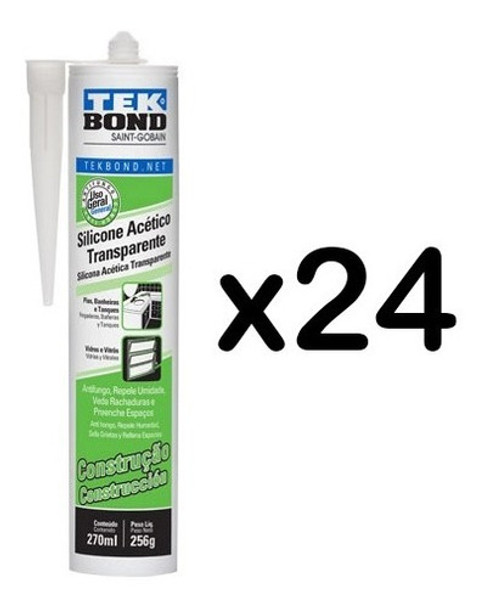 Silicona Acética Transparente Tek Bond 256g Construcción X24 0