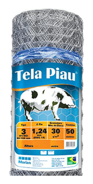 Tela Chiqueiro Mangueiro 1,2 Metro X 50 Metros Fio 18 Grosso 0
