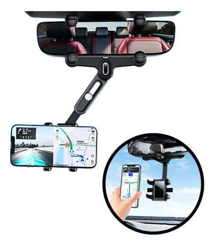 Suporte De Celular Para Carro Retrovisor Automotivo 360º 0
