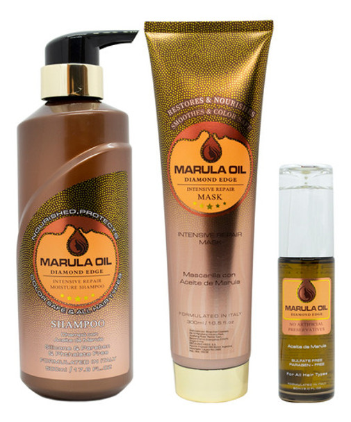 Kit Marula Oil Shampoo 500ml + Mascara 300ml + Serum 60ml 0