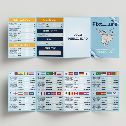 Fixture Mundial Qatar 2022 - 100% Editable 0