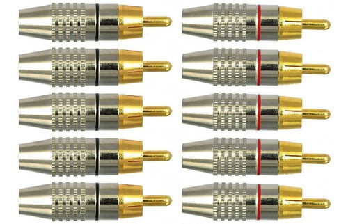 Conector De Audio Y Video Rca, 10 Pack/soldadura Cess 0