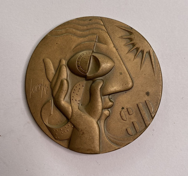 Antiga Medalha De Bronze Em Braille 4,8 Cm Diam. 0 Antiga Medalha De Bronze Em Braille 4,8 Cm Diam. 0