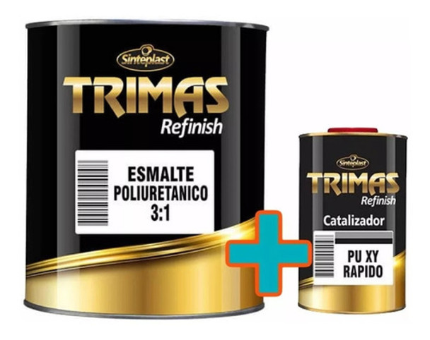 Poliuretano Negro 1 Lt C/ Cata Automotor Trimas 0