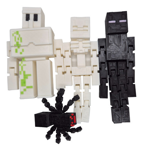 Pack Personajes Minecraft Enderman Golem Spider Esqueleto 0