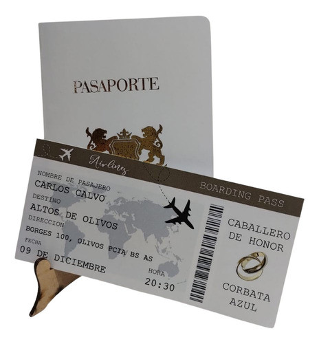 Invitaciones Pasaporte: Libreta Y Boleto 0